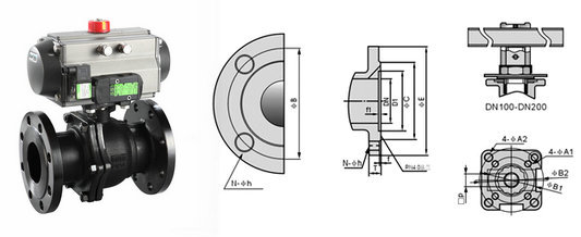 氣動(dòng)鑄鋼球閥結(jié)構(gòu)圖
